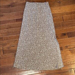 Altar'd State Brown and White Floral Maxi Skirt
